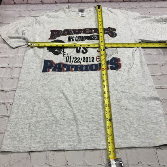 2012 NFL AFC Championship Ravens Patriots T-Shirt Tee Size Medium B187 -29C - Picture 2 of 12